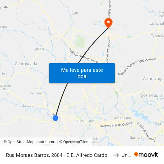 Rua Moraes Barros, 2884 - E.E. Alfredo Cardoso to Unar map