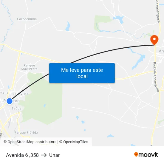 Avenida 6 ,358 to Unar map