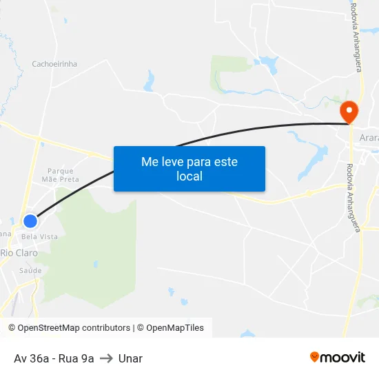 Av 36a - Rua 9a to Unar map