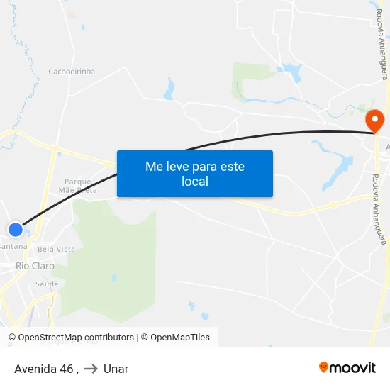 Avenida 46 , to Unar map