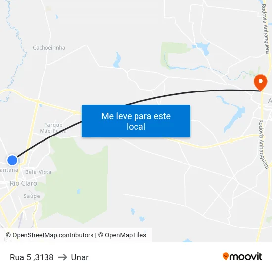 Rua 5 ,3138 to Unar map
