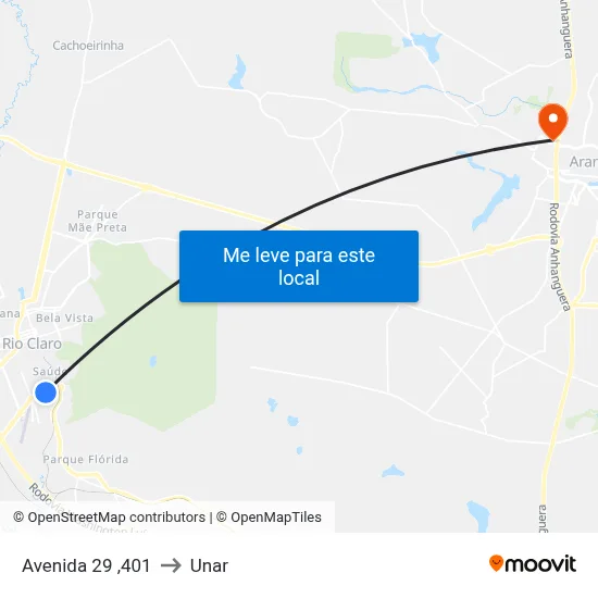 Avenida 29 ,401 to Unar map