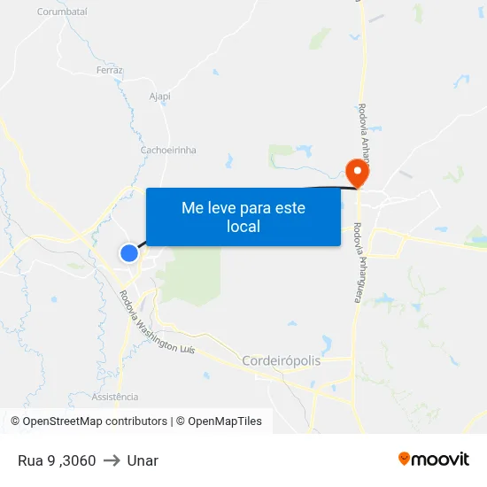 Rua 9 ,3060 to Unar map