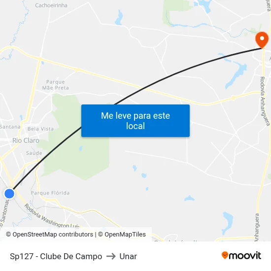 Sp127 - Clube De Campo to Unar map