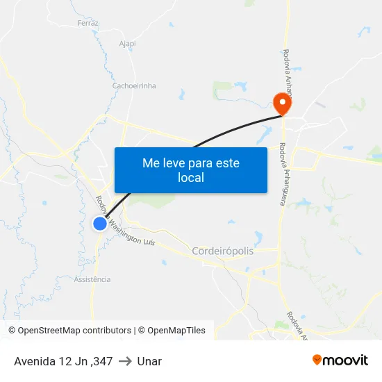 Avenida 12 Jn ,347 to Unar map