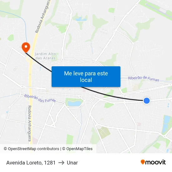Avenida Loreto, 1281 to Unar map