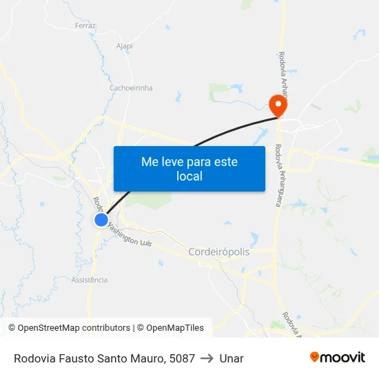 Rodovia Fausto Santo Mauro, 5087 to Unar map