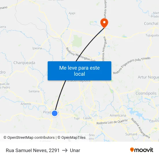 Rua Samuel Neves, 2291 to Unar map