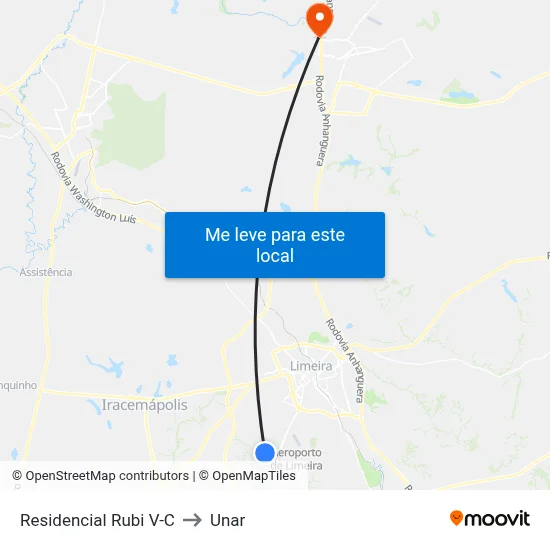 Residencial Rubi V-C to Unar map