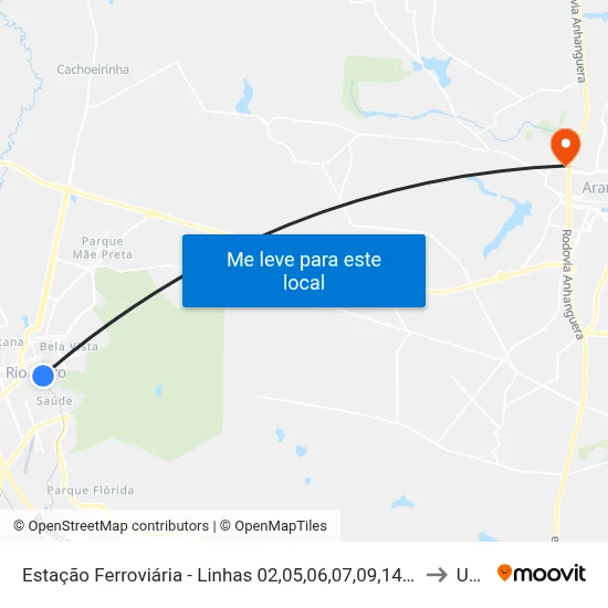 Estação Ferroviária - Linhas 02,05,06,07,09,14,15,18,19,20 to Unar map