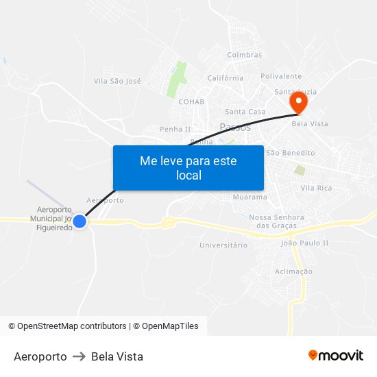 Aeroporto to Bela Vista map