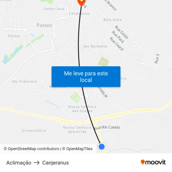 Aclimação to Canjeranus map