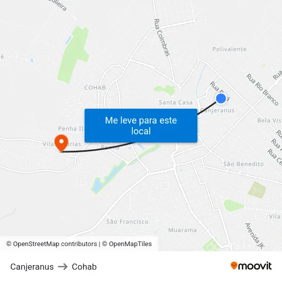 Canjeranus to Cohab map