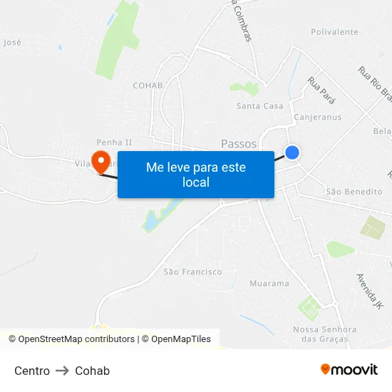 Centro to Cohab map