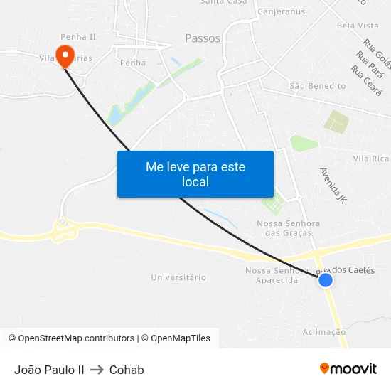 João Paulo II to Cohab map