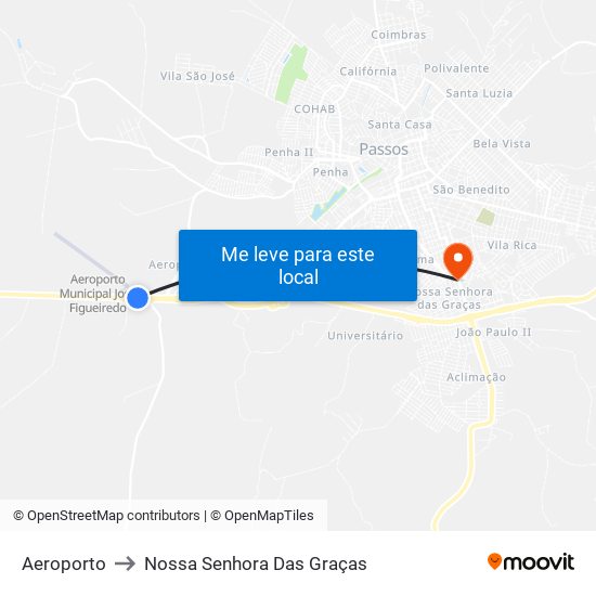 Aeroporto to Nossa Senhora Das Graças map