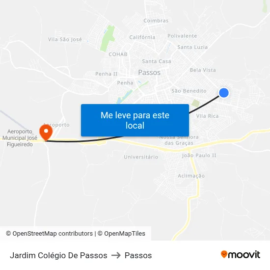 Jardim Colégio De Passos to Passos map