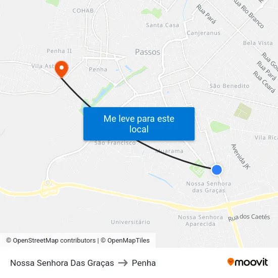 Nossa Senhora Das Graças to Penha map