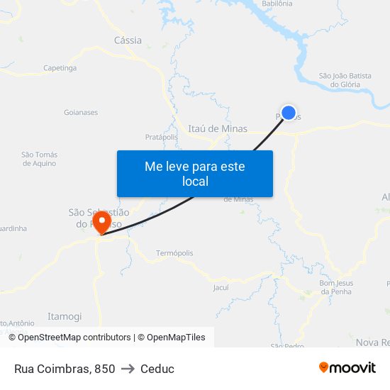 Rua Coimbras, 850 to Ceduc map