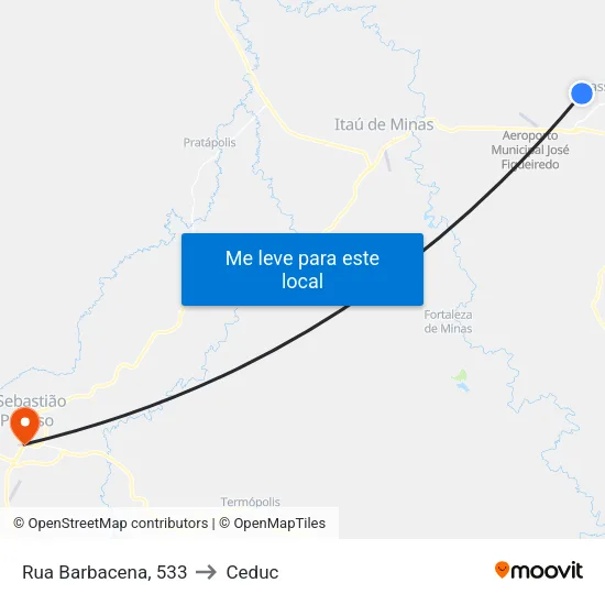 Rua Barbacena, 533 to Ceduc map