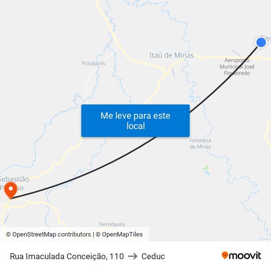 Rua Imaculada Conceição, 110 to Ceduc map