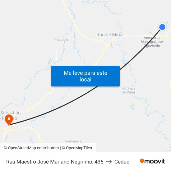 Rua Maestro José Mariano Negrinho, 435 to Ceduc map