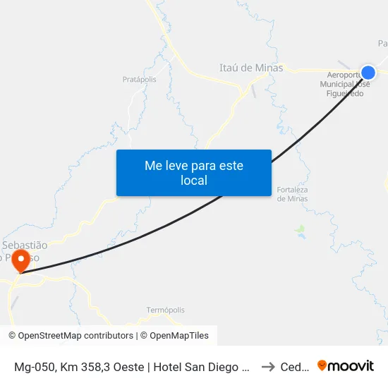 Mg-050, Km 358,3 Oeste | Hotel San Diego Suites to Ceduc map