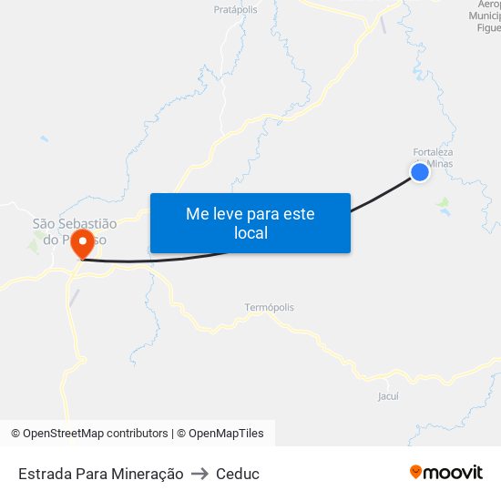 Estrada Para Mineração to Ceduc map
