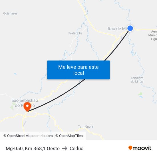 Mg-050, Km 368,1 Oeste to Ceduc map