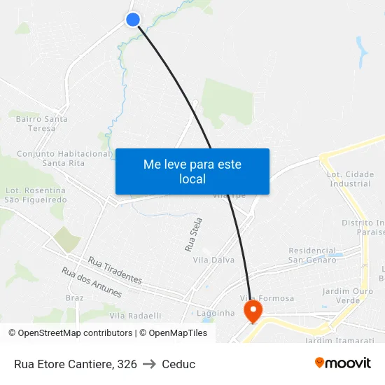 Rua Etore Cantiere, 326 to Ceduc map