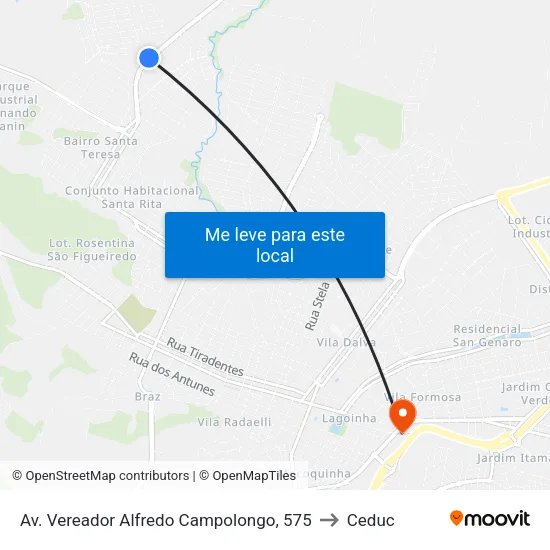 Av. Vereador Alfredo Campolongo, 575 to Ceduc map