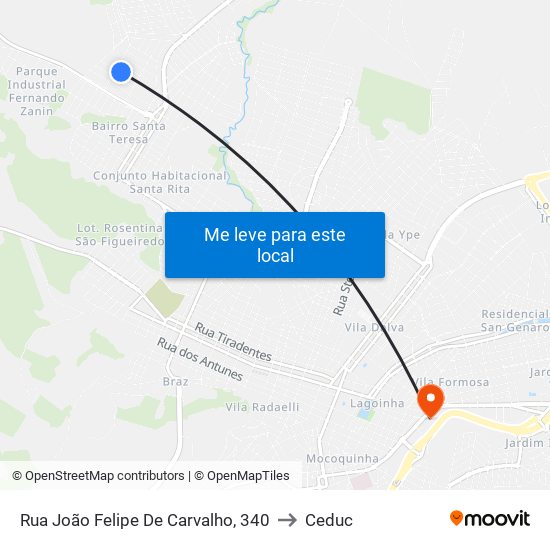 Rua João Felipe De Carvalho, 340 to Ceduc map