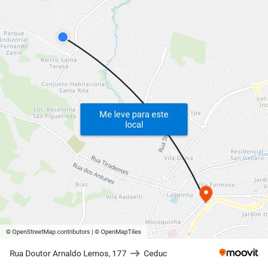 Rua Doutor Arnaldo Lemos, 177 to Ceduc map