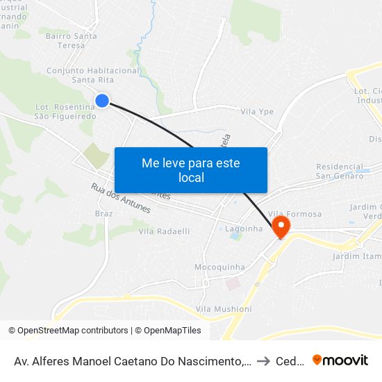 Av. Alferes Manoel Caetano Do Nascimento, 379 to Ceduc map