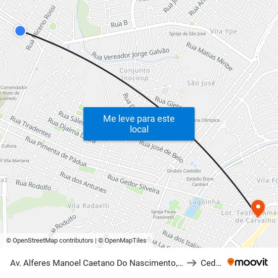 Av. Alferes Manoel Caetano Do Nascimento, 183 to Ceduc map