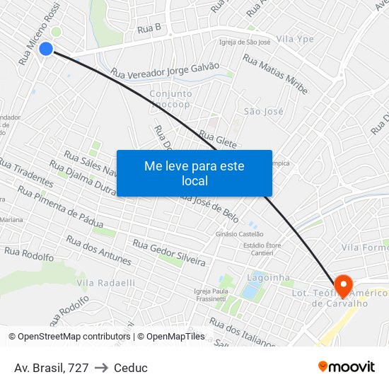 Av. Brasil, 727 to Ceduc map