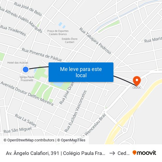 Av. Ângelo Calafiori, 391 | Colégio Paula Frassinetti to Ceduc map