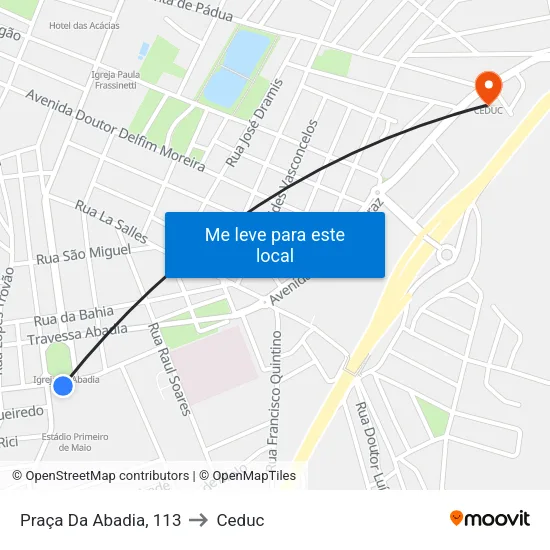 Praça Da Abadia, 113 to Ceduc map