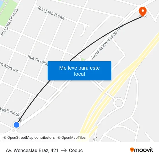 Av. Wenceslau Braz, 421 to Ceduc map