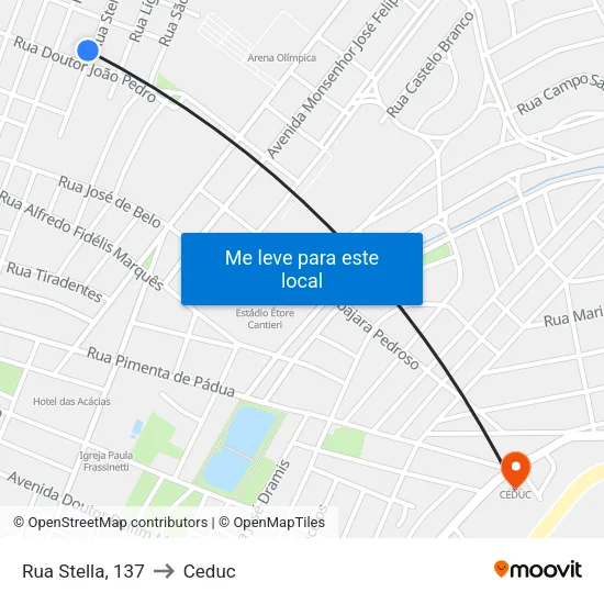 Rua Stella, 137 to Ceduc map