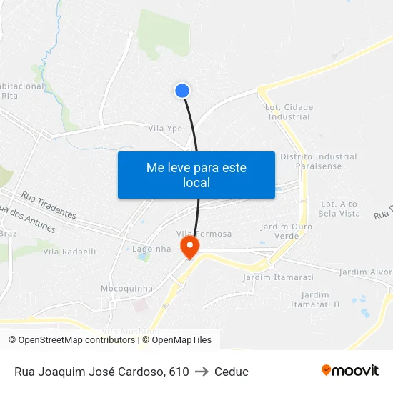 Rua Joaquim José Cardoso, 610 to Ceduc map