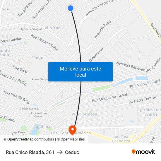 Rua Chico Risada, 361 to Ceduc map