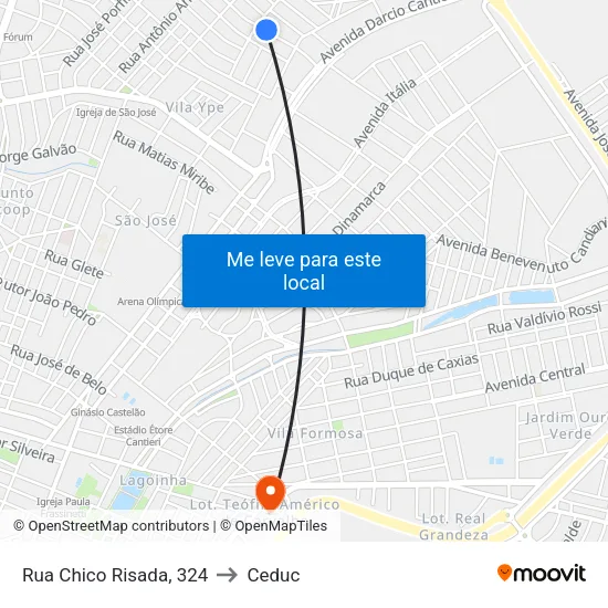 Rua Chico Risada, 324 to Ceduc map