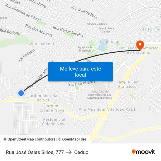 Rua José Osias Sillos, 777 to Ceduc map