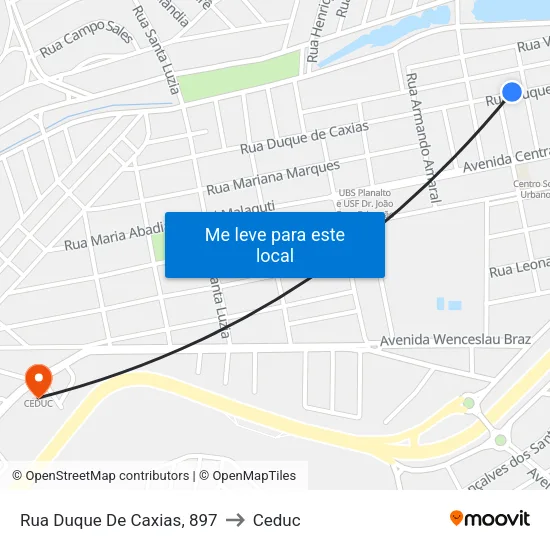 Rua Duque De Caxias, 897 to Ceduc map
