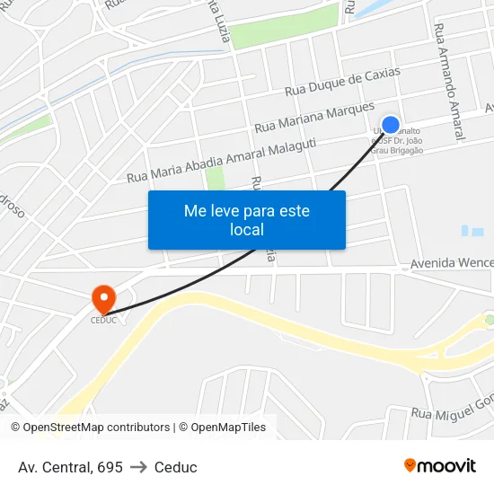 Av. Central, 695 to Ceduc map