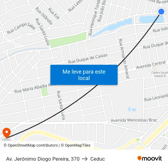 Av. Jerônimo Diogo Pereira, 370 to Ceduc map