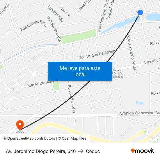 Av. Jerônimo Diogo Pereira, 640 to Ceduc map