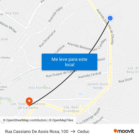 Rua Cassiano De Assis Rosa, 100 to Ceduc map