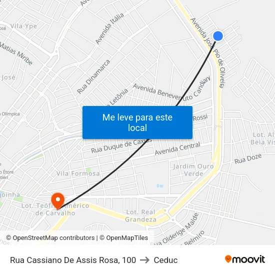 Rua Cassiano De Assis Rosa, 100 to Ceduc map